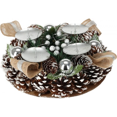 Home Styling Collection Adventní svícen věnec 22 cm stříbrný – Zbozi.Blesk.cz