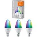 Ledvance Smart+ WIFI Sada LED světelných zdrojů, 4,9 W, 470 lm, RGB, teplá–studená bílá, E14, 3 ks