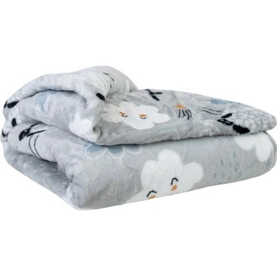 Jahu Deka z mikroplyše 100% polyester 300 g/m2 motiv ovečka šedá 150x200