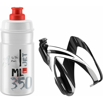 Elite CEO Bottle Cage + Jet Bottle Kit Black Glossy/Clear Red 350 ml Бутилка за велосипед (0206110)