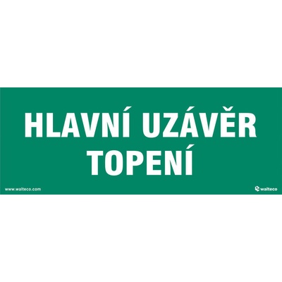 Walteco Hlavní uzávěr topení, 210x80mm, samolepka Množství: 1 ks , 20079