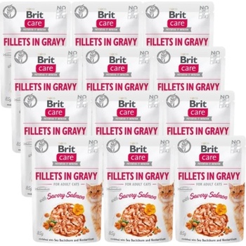 Brit CARE Пакети за котки Филе в сос с ароматен сьомга 12x85г