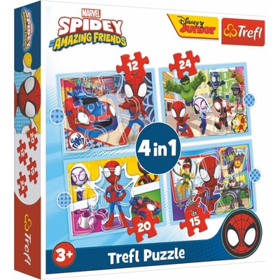 TREFL Spidey a jeho úžasní přátelé 4v1 12,15,20,24 dílků