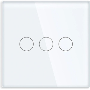 ELMARK Element СТЪКЛЕН МАЛЪК ПАНЕЛ 3 БУТОНА, БЯЛ (195sp3g/wh)