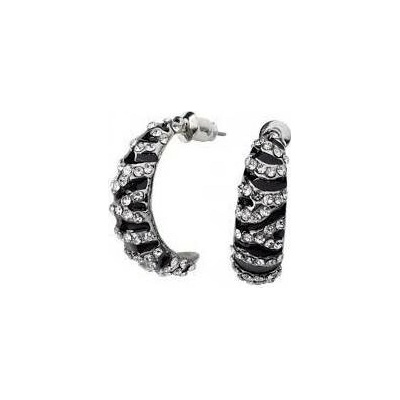 Prosperk náušnice zebra rhodium polokroužky S2490