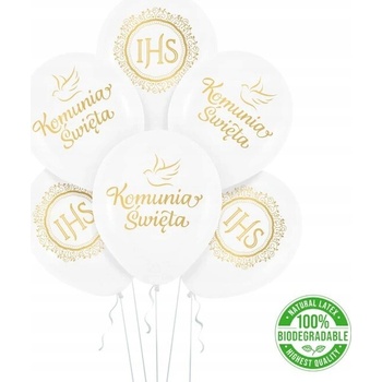 Klasické balónky PartyPal k prvnímu svatému přijímání bílé 12"