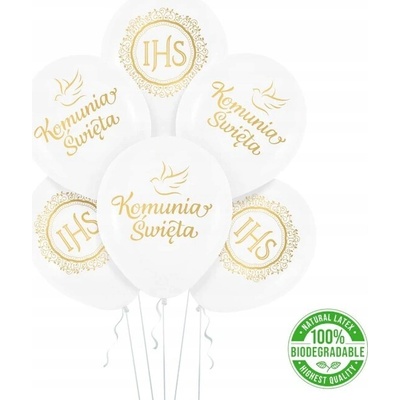 Klasické balónky PartyPal k prvnímu svatému přijímání bílé 12"
