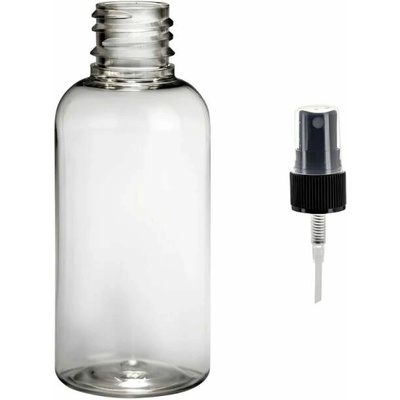 Via Plastová lahvička čirá s Černým kosmetickým rozprašovačem 50 ml