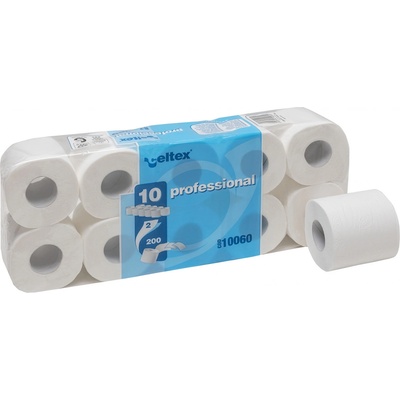 CELTEX Professional toaletní papír 2vrstvy 200 útržků bílý 10 ks