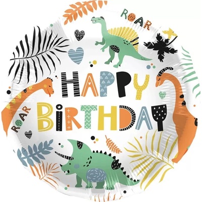 Fóliový balónik Dinosaurus Happy Birthday 45 cm