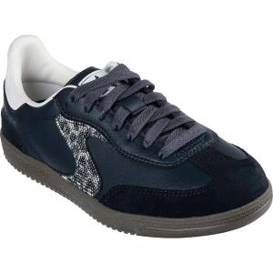 Skechers Дамски маратонки Skechers Duraleather & Suede Overlay Rhinest Low-Top Trainers Womens - Black