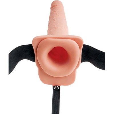 Pipedream Fetish Fantasy 7.5" Hollow Squirting Strap On with Balls