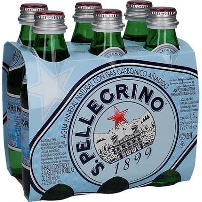 S.Pellegrino Prírodná minerálna voda sýtená oxidom uhličitým 6 x 250 ml