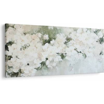Obraz - Abstrakcia bielych kvetov, jednodielne 250x125 cm