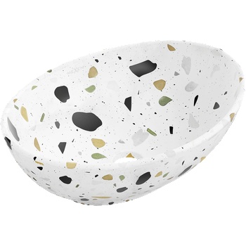 Mexen Elza плотова мивка 40 x 33 см, бял теразо камък - 21014083 (21014083)