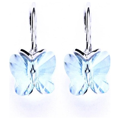 Čištín na patent s krystalem Swarovski-motýlek akvamarín NK 1307
