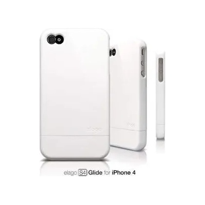 elago S4 Glide SF - слайдер кейс и защитни покрития за iPhone 4/4S (бял-мат)