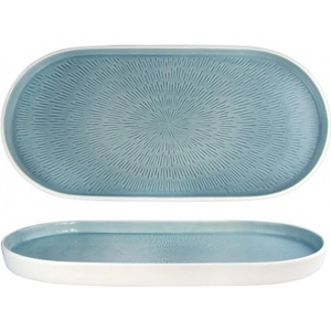 Horecano - Порцеланово плато овално 36x17xh2, 5см HELLA-LIGHT SUMMER BLUE-(HC-56565) (0156565)