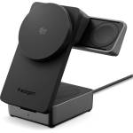 Spigen EF323MQ Essential 3in1 магнитен безжичен заряден уред MagSafe 25W Qi2.2 черен (ACH10398)