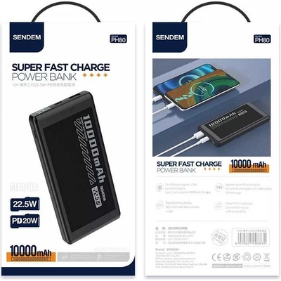 Sendem PH80​ ​ 10000mAh​ 22​,​5W černá