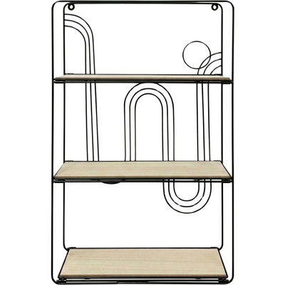 Home Styling Collection Závěsná skříňka, 3 patra, 35 x 12 x 55 cm, kovová černá