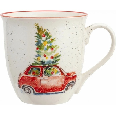 Altom Porcelánový hrnek Christmas car červená 630 ml