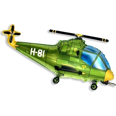 Balón fóliový 97 cm helikoptéra zelená