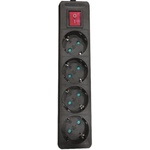 EUROLAMP Разклонител EUROLAMP SA - 10199, 4 гнезда, 2m, черен (147-62074)