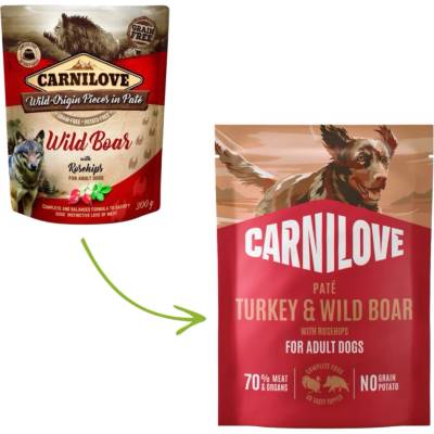 Carnilove Dog Pouch Paté Wildboar with Rosehips 12 x 300 g