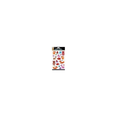 Samolepky Zvířátka z lesa se stříbrnou konturou 21x14cm nezařazeno SCR10205