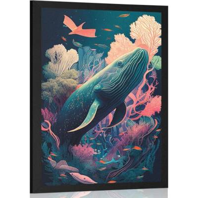 Plakát surrealistická velryba - 40x60 no frame