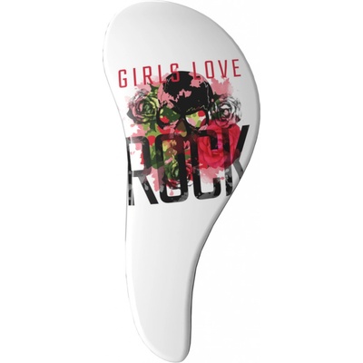 Sibel D-méli-mélo kefa na vlasy biela s potlačou Girls Love Rock P005138