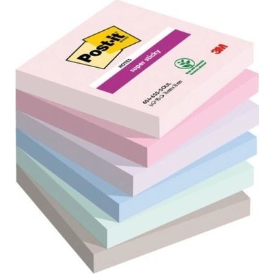 POST-IT Bloček Post-it Super Sticky SOULFUL, veľkosť 76x76 mm, 6 bločkov po 90