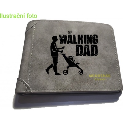 Pánska světle šedá peněženka z eko kůže s motivem THE WALKING DAD