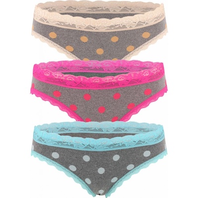 Malva klasické bikini nohavičky s čipkou 3596 3 bal
