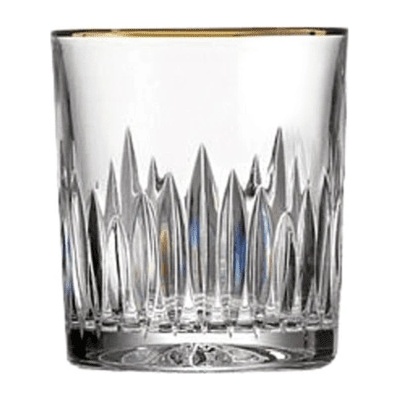 Bohemia Crystal ručně broušené sklenice na whisky Prisma Line Gold 2 x 300 ml