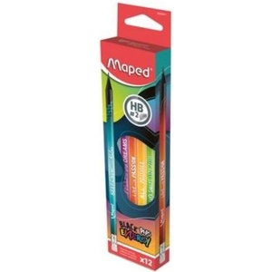 Maped Maped: Black Peps Energy триъгълни графитни моливи с гума, HB - 12 бр