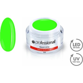 Professionail Farebný LED UV gél Neon Lime 5 ml