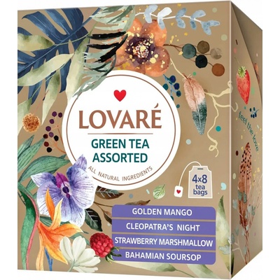 Lovaré Green Tea Assorted sada čajů 32 sáčků