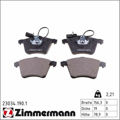 Sada brzdových platničiek kotúčovej brzdy ZIMMERMANN 23034.190.1