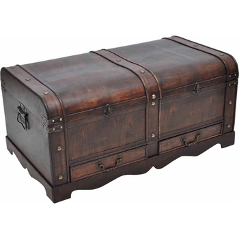 vidaXL 60797 Dřevěný velký vintage kufr / servírovací stolek hnědý