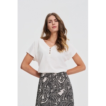 Moodo Бяла блуза с декоративни копчета Moodo | Byal | ЖЕНИ | XS