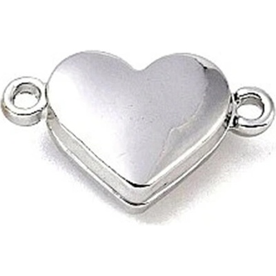 Pro Háčkování Magnetické zapínání srdíčko 11 x 18,5 x 5 mm platina