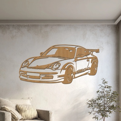 dřevo života Dřevěný obraz Porsche 911 GT3 RS Rozměry (cm): 80x39, Zvolte barvu dekoru: Buk