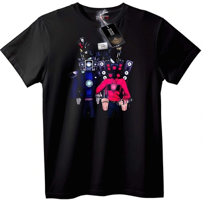 NOONEBRAND Тениска Аниме робот дуо - 2XL, Black