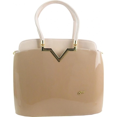 Grosso elegantná lakovaná kabelka S482 latté béžová