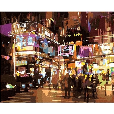 zuty Malování Podle Čísel Noční Velkoměsto 80 x 100 Cm Plátno