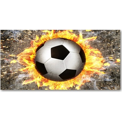 Foto obraz sklo tvrzené Horiace futbalová lopta 100x50 cm