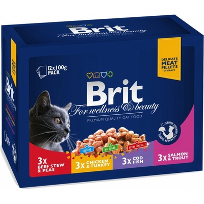 Brit Premium Cat Pouches masovo a RYBIE MIX 1200 g