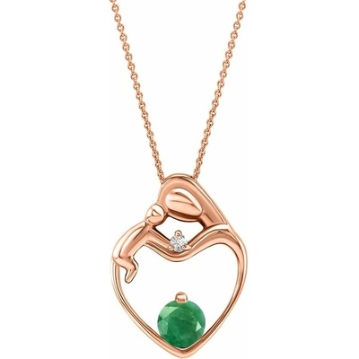 Eppi Přívěsek matka a dítě se smaragdem a diamantem Ella P35705